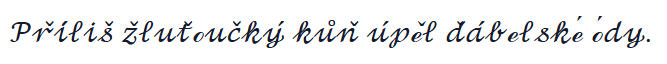 La phrase d'exemple en style Cursif