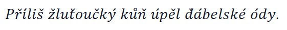 La phrase d'exemple en style Italique (Serif)