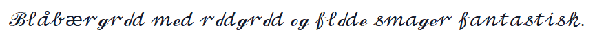 La phrase d'exemple en style Cursif