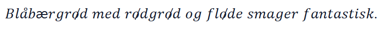 La phrase d'exemple en style Italique (Serif)
