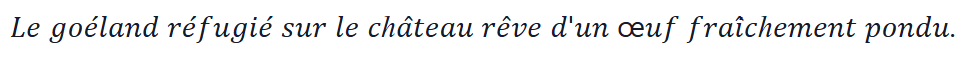 Câu ví dụ ở kiểu Nghiêng (Serif)