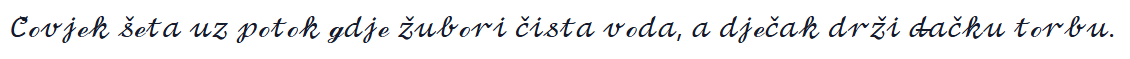 La phrase d'exemple en style Cursif