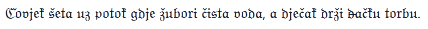 La phrase d'exemple en style Gothique