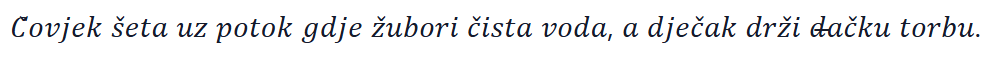 La phrase d'exemple en style Italique (Serif)
