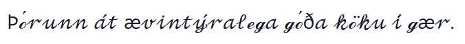 La phrase d'exemple en style Cursif