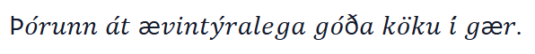 La phrase d'exemple en style Italique (Serif)