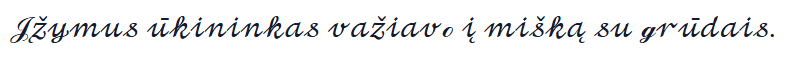 La phrase d'exemple en style Cursif