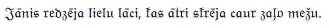 La phrase d'exemple en style Gothique