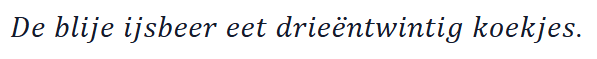 Kalimat contoh dalam gaya Miring (Serif)