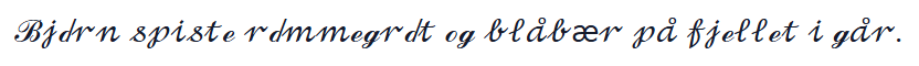 La phrase d'exemple en style Cursif