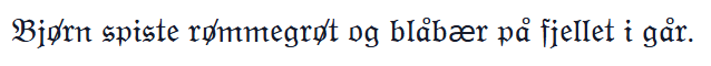 La phrase d'exemple en style Gothique
