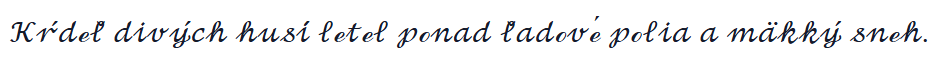 La phrase d'exemple en style Cursif