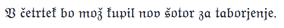 La phrase d'exemple en style Gothique