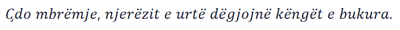 Kalimat contoh dalam gaya Miring (Serif)