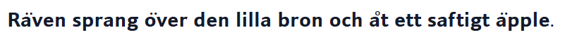 La phrase d'exemple en style Gras sans Serif