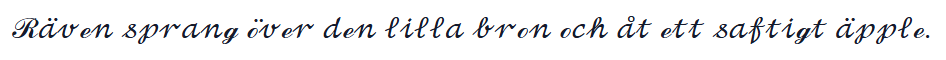 La phrase d'exemple en style Cursif