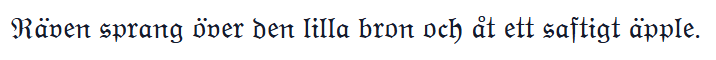 La phrase d'exemple en style Gothique