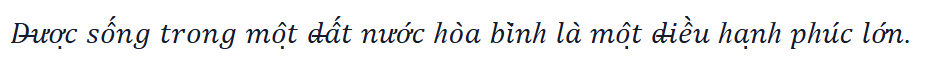Kalimat contoh dalam gaya Miring (Serif)