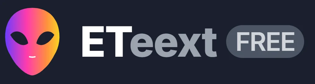 ETeext logo with a grey FREE badge next to it.